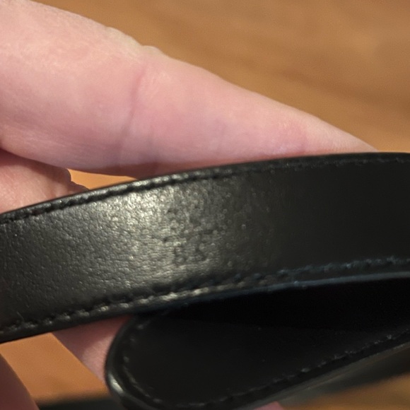 Prada Black Belt with gold hardware and charm. - Picture 7 of 8